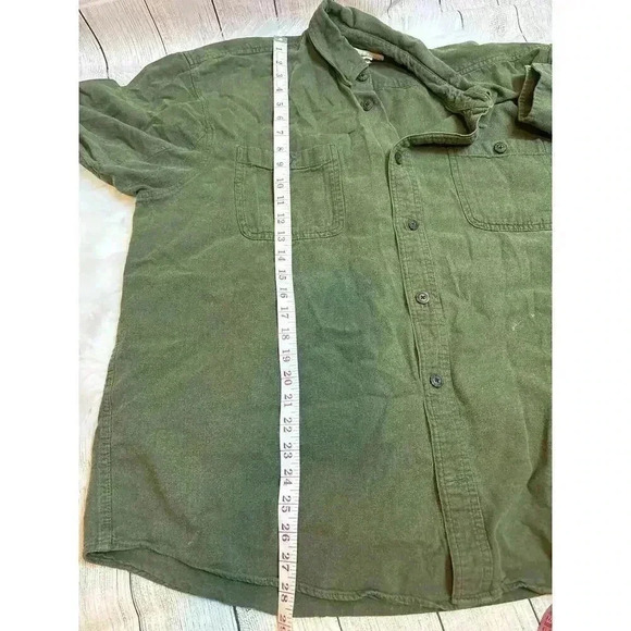 Duluth Trading Co Army Green Flannel Button-Down Shirt Men's Size XL - Picture 6 of 6